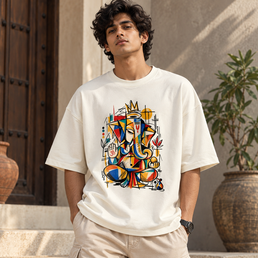Art Ganesha - Unisex oversized fit with drop shoulders- Divine