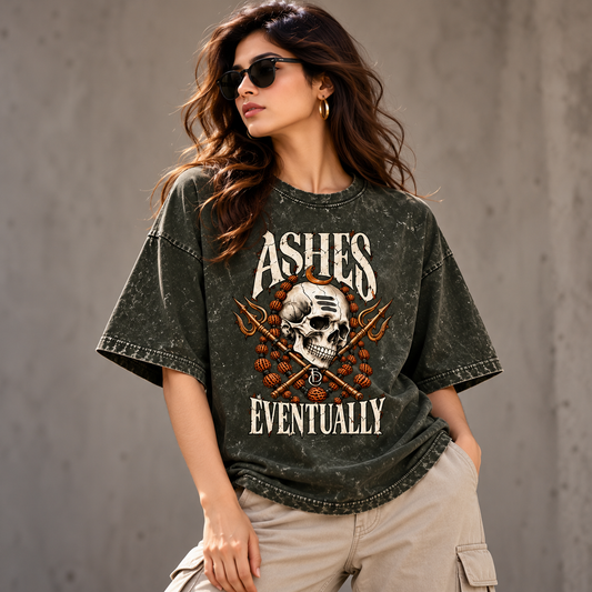 ASHES - E - Unisex Acid Washed Oversized Tee