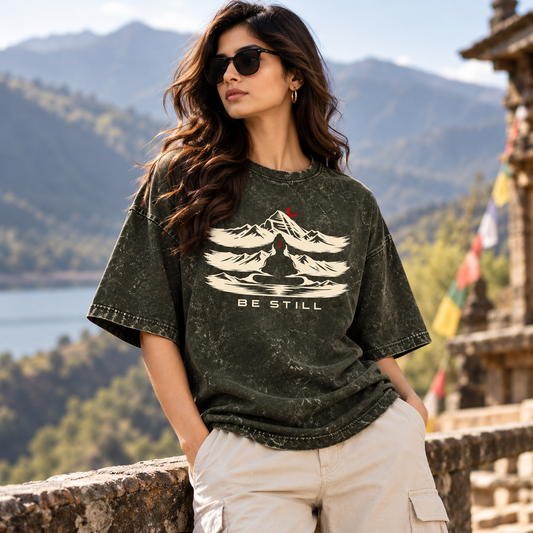 Be Still - Unisex Acid Washed Oversized Tee