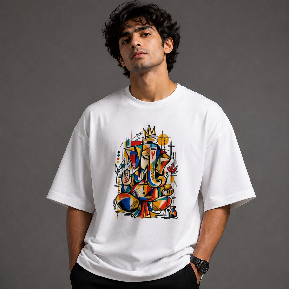 Art Ganesha -  Unisex oversized fit with drop shoulders- Divine