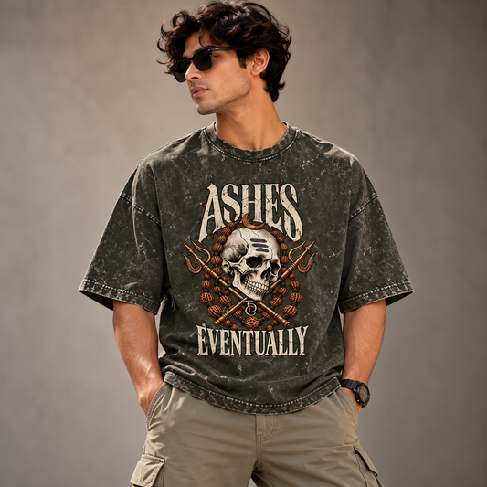 ASHES - E - Unisex Acid Washed Oversized Tee