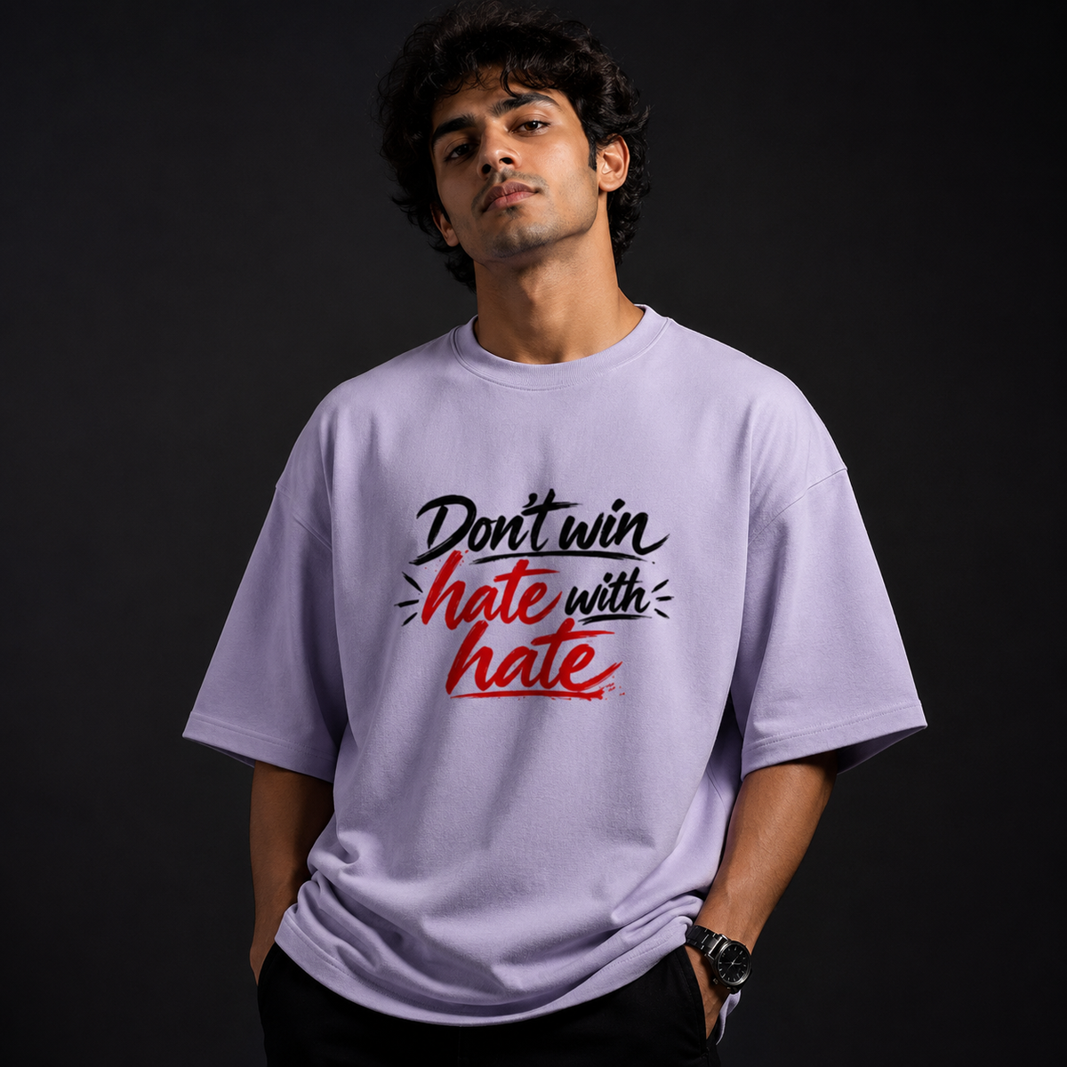 Dont Hate-Unisex Terry Oversized Tee - Divine