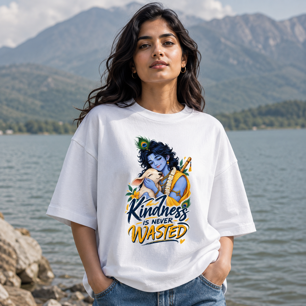 Kindness - Unisex oversized terry T-shirt - Divine