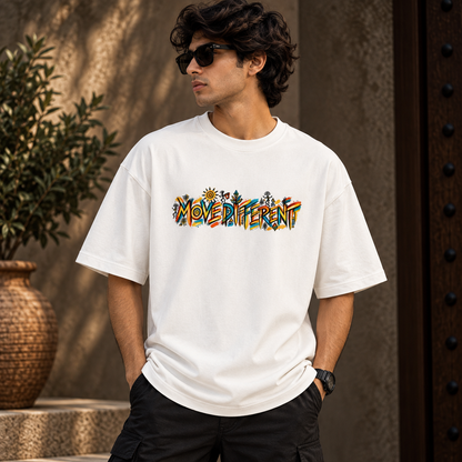 Move Different-Unisex Terry Oversized Tee - Heritage