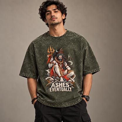 ASHES - Unisex Acid Washed Oversized Tee