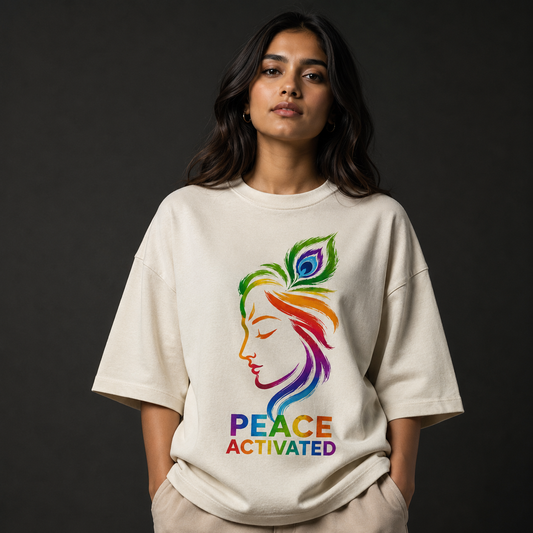 Peace Activated -Unisex Terry Oversized Tee - Divine