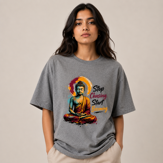 STOP CHASING - Unisex Terry Oversized Tee