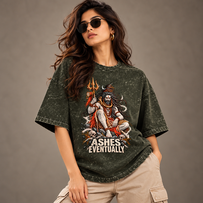 ASHES - Unisex Acid Washed Oversized Tee